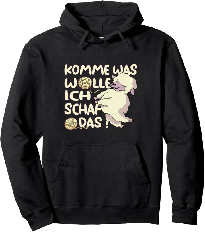 Komme Was Wolle Ich Schaf Das Wortspiel Häkeln Pullover Hoodie