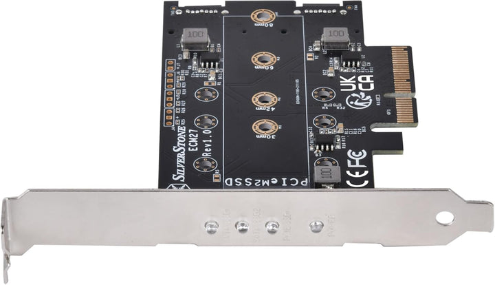 Silverstone SST-ECM27-1er-Steckplatz-NVMe-und-2er-Steckplatz -SATA-M.2-SSD-zu-PCI-E-x4-Adapterkarte