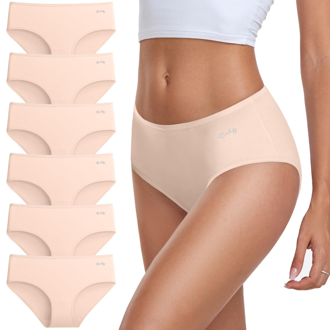 coskefy Unterhosen Damen Baumwolle Slips Unterwäsche Frauen Pantys 6er Pack | 100% Baumwoll Schritt,