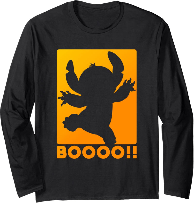 Disney Stitch Silhouette Halloween Boo Langarmshirt