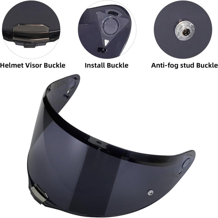 VCOROS Motorradhelm Visier,Helmvisier für LS2 FF811/vector 2/Citation II,Motorrad Windschutz Helm Ob