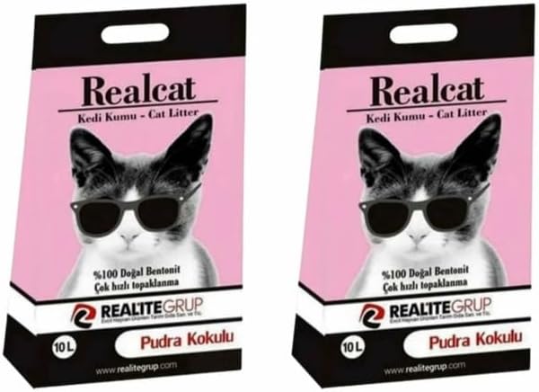 Katzenstreu Realcat |Cat Litter | Mit Babypuder Duft | Feines Klumpstreu | 350% Saugkraft | Naturpro