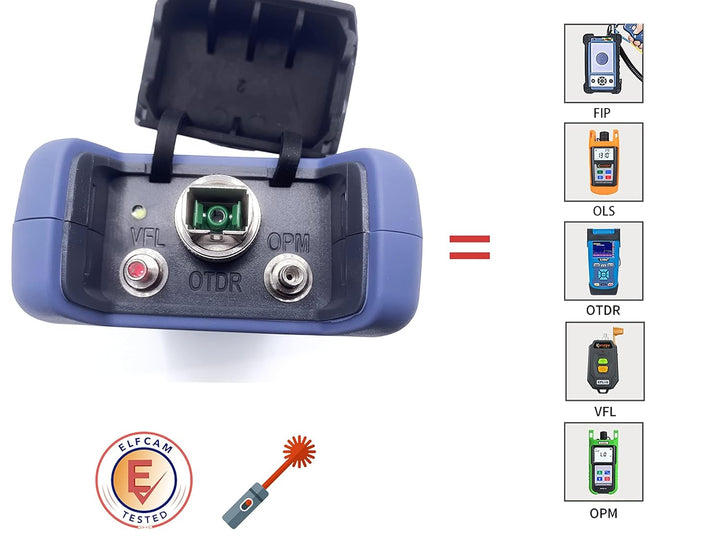 Elfcam® - OTDR für FTTH, 24dB/22dB 1310nm/1550nm, Tragbares 4 in 1 OTDR + VFL+ OPM + OLS, OTDR Glasf