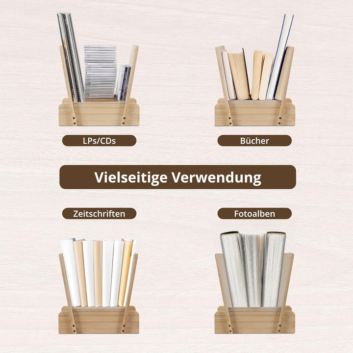 Stagecaptain LPSB-40 Bambus LP-Ständer Regal - Aufbewahrungs-Box für Vinyl-Schallplatten und mehr -