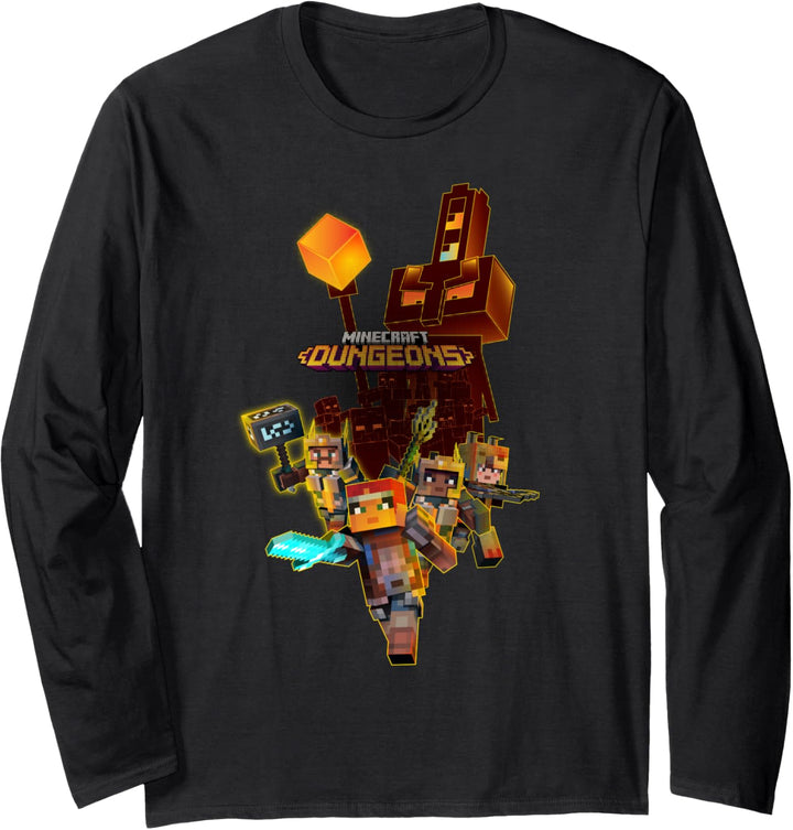 Minecraft Dungeons Group Fighters Poster Langarmshirt