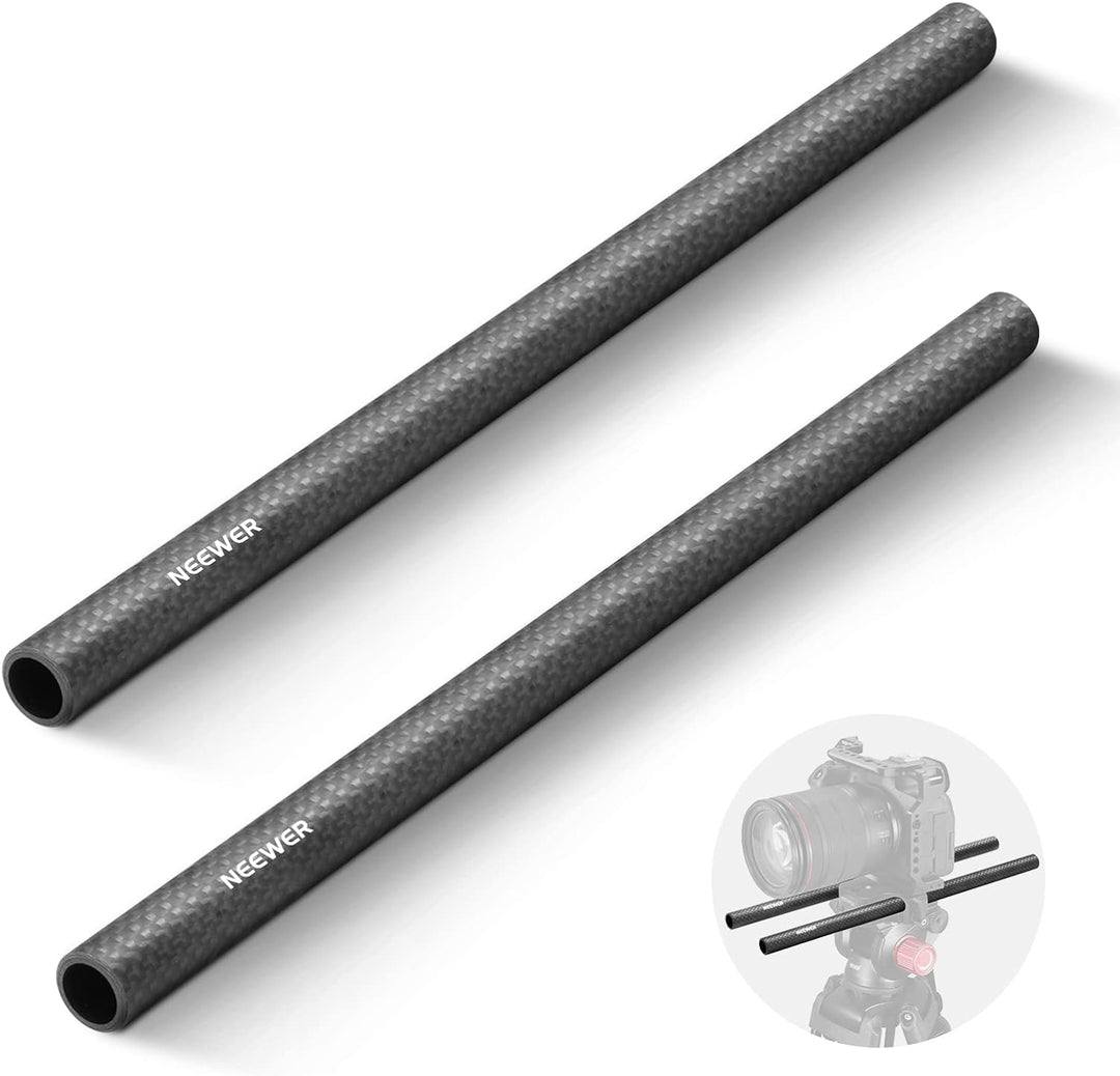 NEEWER 15mm Kohlefaser Verlängerungsstangen 30cm, kompatibel mit SmallRig, kompatibel mit Tilta 15mm