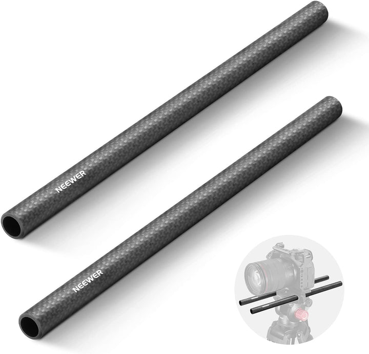 NEEWER 15mm Kohlefaser Verlängerungsstangen 30cm, kompatibel mit SmallRig, kompatibel mit Tilta 15mm