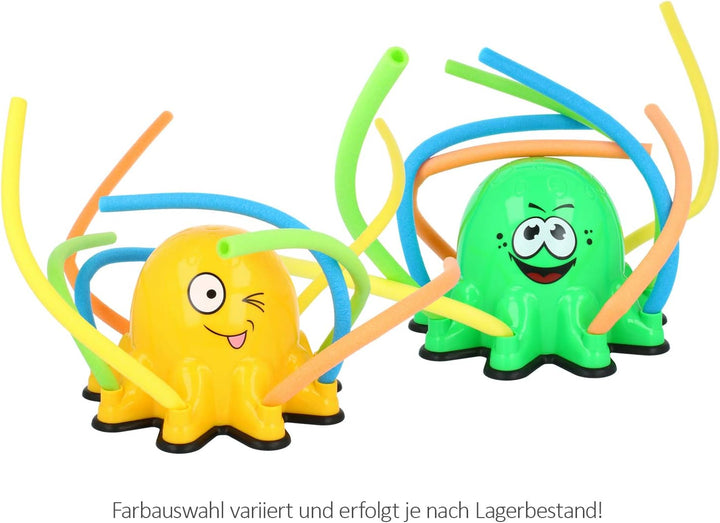 com-four® Wassersprinkler für Kinder - Oktopus Sprinkler für grossen Wasserspass im Garten - bunter