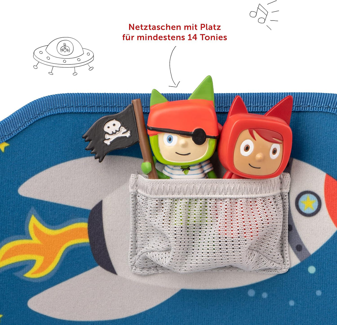 tonies Bühnen-Transporter Durch die Galaxie, Transporttasche für Mind. 14 Hörfiguren, ausklappbare P