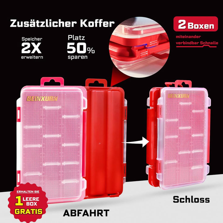 4 Stück Kleiner Flacher Sortimentskoffer für Kleinteile, Tragbarer Sortierbox mit Herausnehmbaren Tr