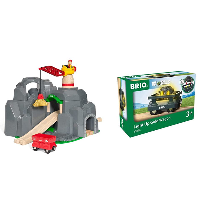 BRIO World 33889 Grosse Goldmine mit Sound-Tunnel – Zubehör Holzeisenbahn – Kleinkinderspielzeug emp
