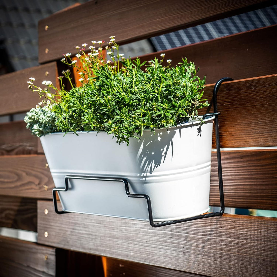 KADAX Blumentopfhalter für Geländer, Balkon, Terrasse, Blumenkasten, Innen und Aussen, Pflanzenständ