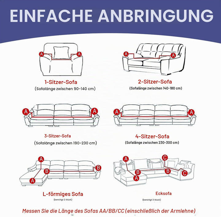 Jaotto Sofabezug 3 Sitzer Elastischer Stretch Spandex Sofa Überwürfe Sofahusse Antirutsch Waschbar S