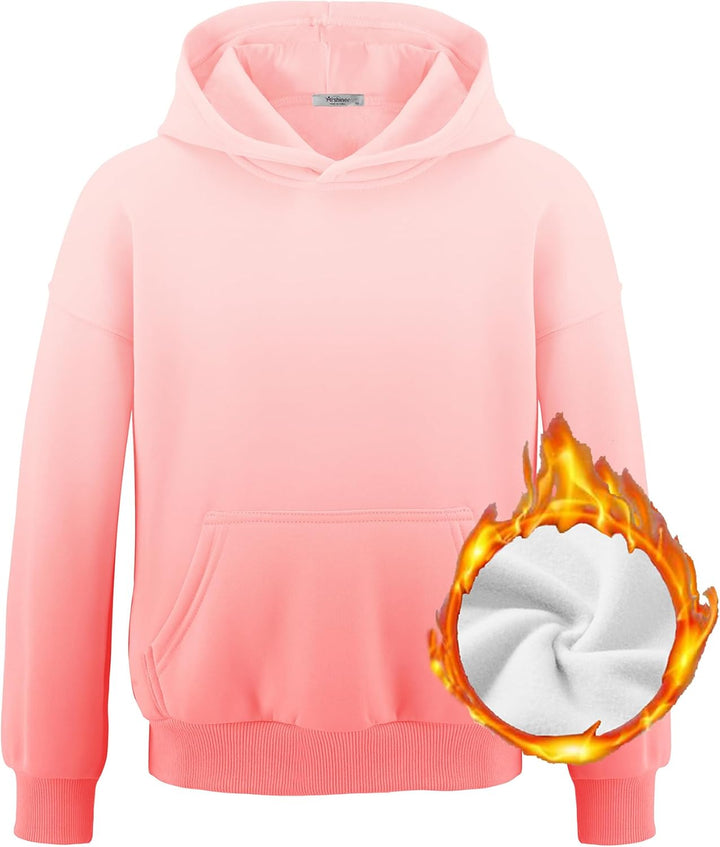 Arshiner Mädchen Kapuzenpullover Warm Fleece Kinder Hoodie Winter Pullover mit Tasche Sweatshirt für