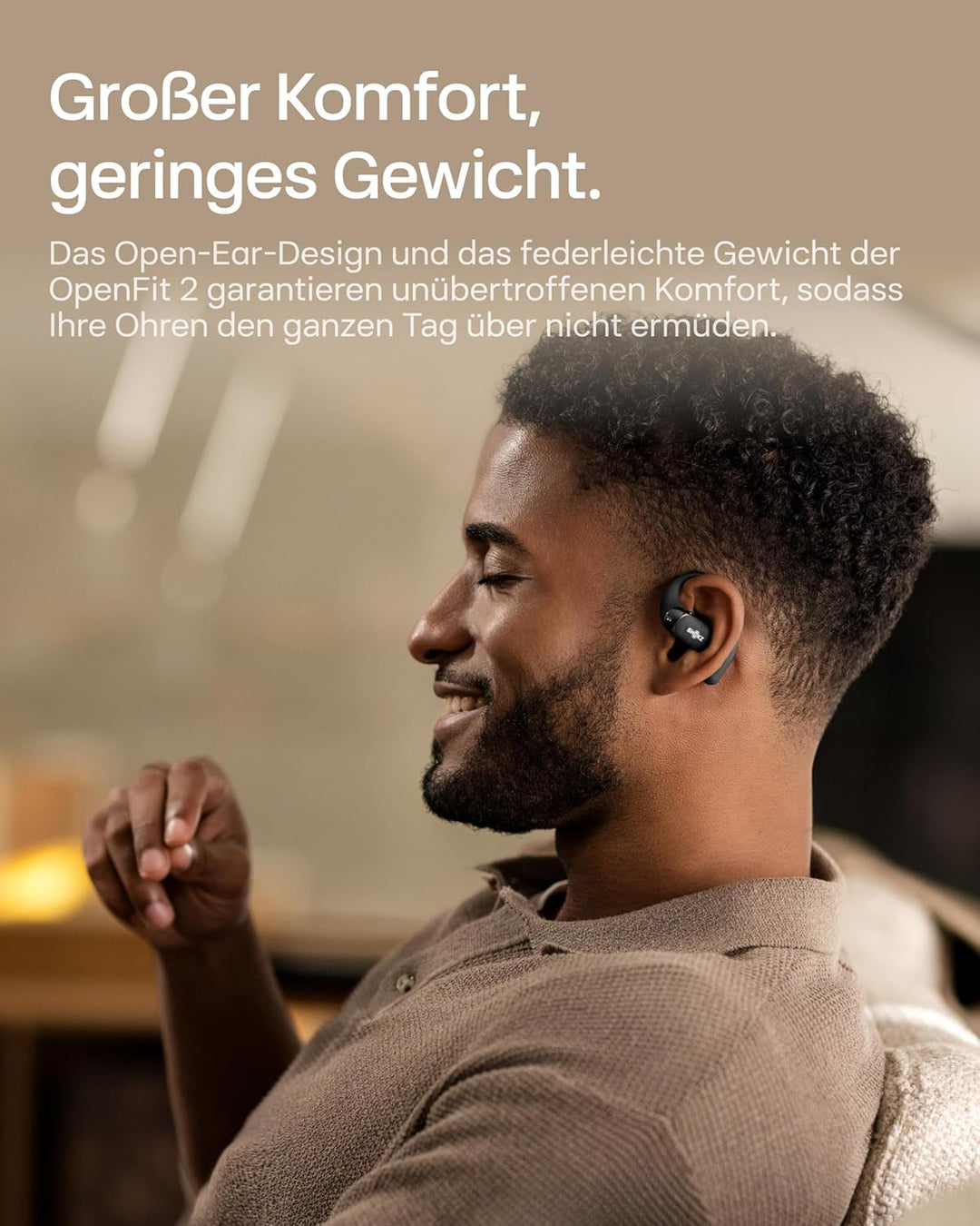 SHOKZ OpenFit 2 Open-Ear-Kopfhörer, True-Wireless-Bluetooth-Ohrhörer mit Mikrofon, Ohrbügel-Open-Ear