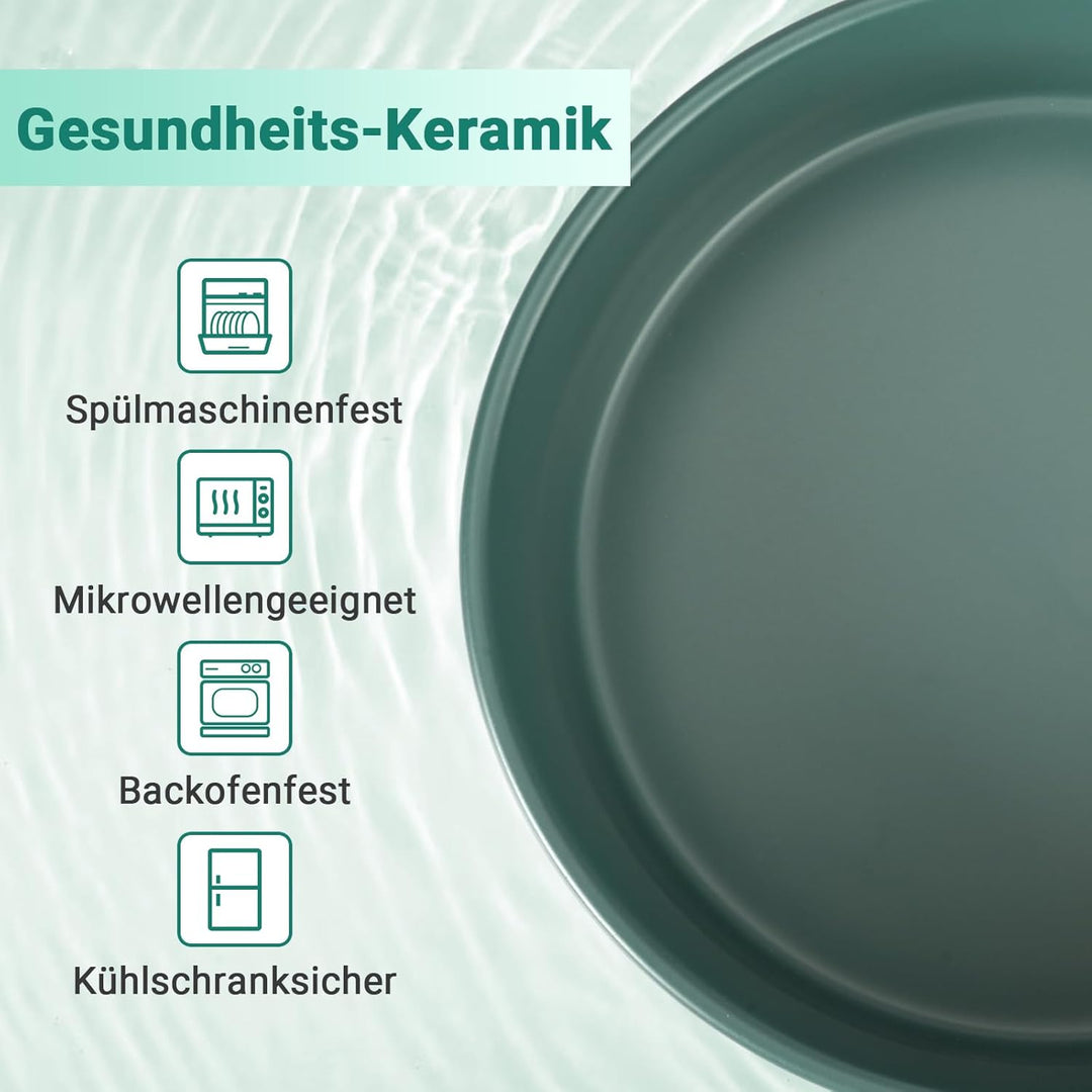 SPUNKYJUNKY Hundenapf Keramik Fressnapf Erhöhter Futternapf Wassernapf mit Bambus Ständer für mittel