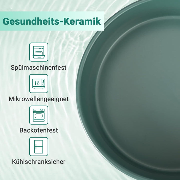 SPUNKYJUNKY Hundenapf Keramik Fressnapf Erhöhter Futternapf Wassernapf mit Bambus Ständer für mittel