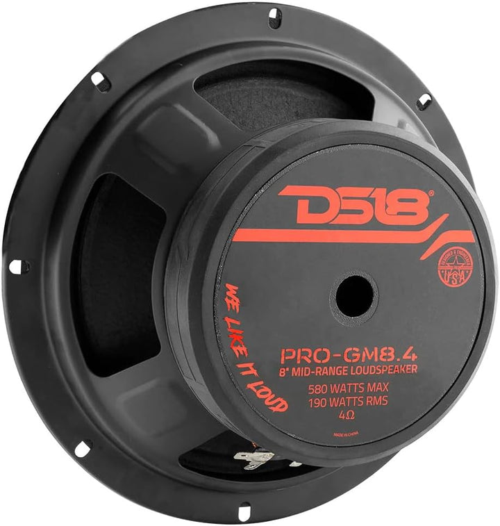 1 DS18 PRO-GM8.4 Mitteltöner 20 cm 200 mm 8" Durchmesser 190 Watt rms und 580 Watt max, 4 Ohm, Empfi