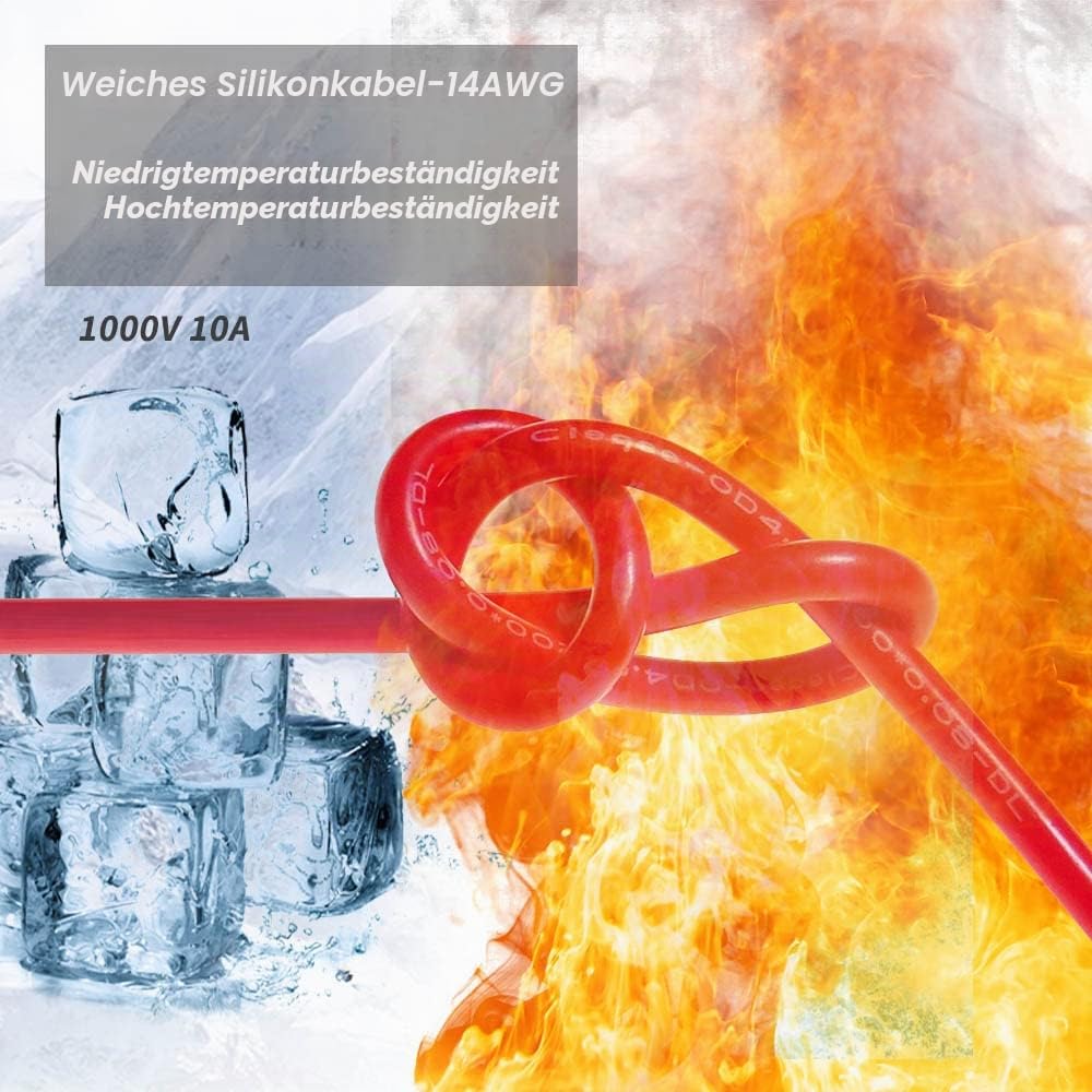 Cleqee 30 Stück Bananenstecker Silikon Testleitungen-Set, 4 mm vollständig isoliert, Sicherheitsumma