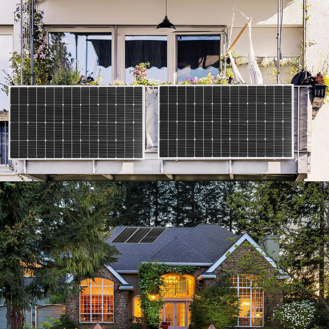 Solarpanel 400W Set Kit 12V, 2 x 200 Watt Solarmodul mit 60A Laderegler, Solaranlage Wohnmobil Kompl
