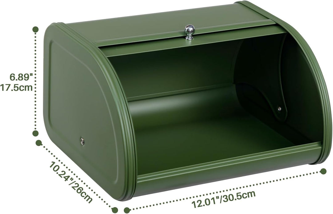 HollyHOME Bread Bin with Stainless Steel Body Metal Bread Bins for Kitchen Bread Storage Containers