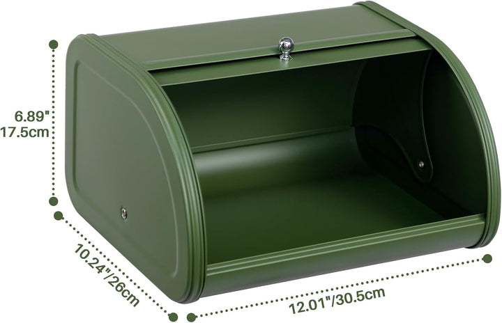 HollyHOME Bread Bin with Stainless Steel Body Metal Bread Bins for Kitchen Bread Storage Containers