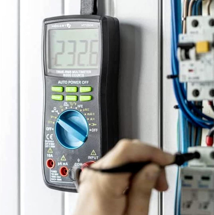 Högert Technik - Multifunktionales Digitales Messgerät I Multimeter bis 600V / 10A I RMS I LCD-Bilds