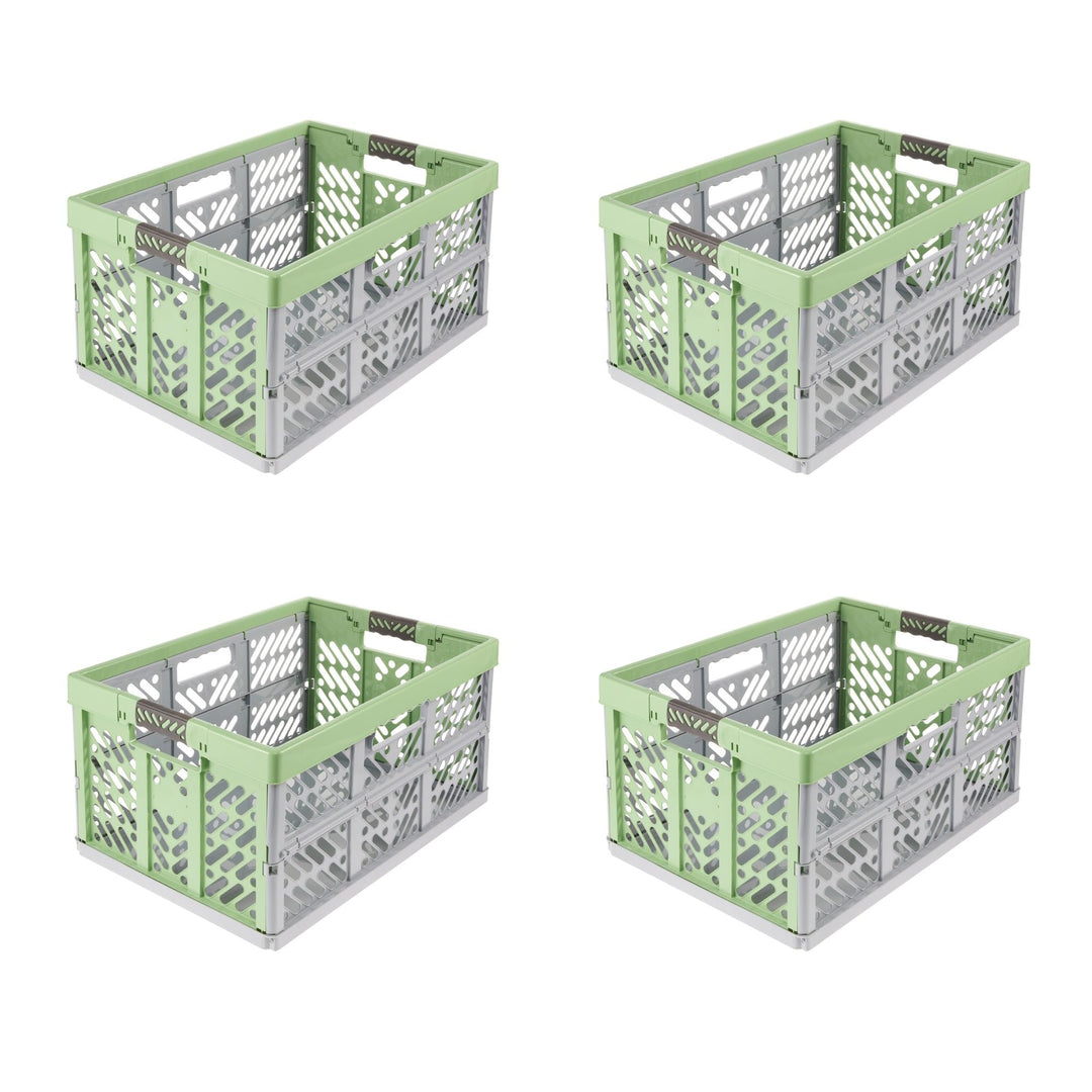 keeeper ben 4x Stabile Profi-Klappboxen mit Soft-Touch Griffen, 45 l, Eco Grass Green Eco Grass Gree