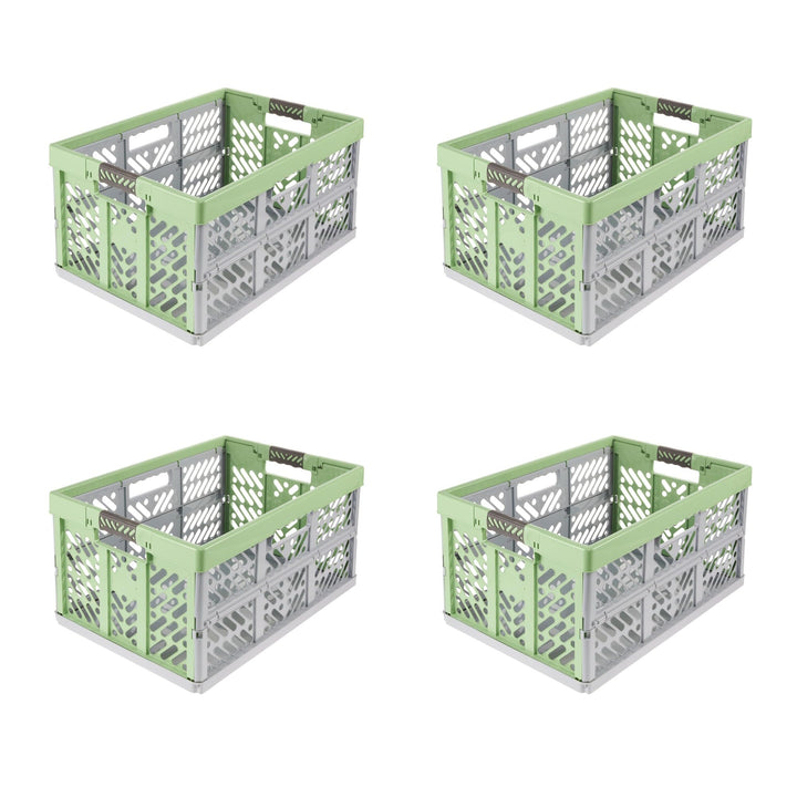 keeeper ben 4x Stabile Profi-Klappboxen mit Soft-Touch Griffen, 45 l, Eco Grass Green Eco Grass Gree