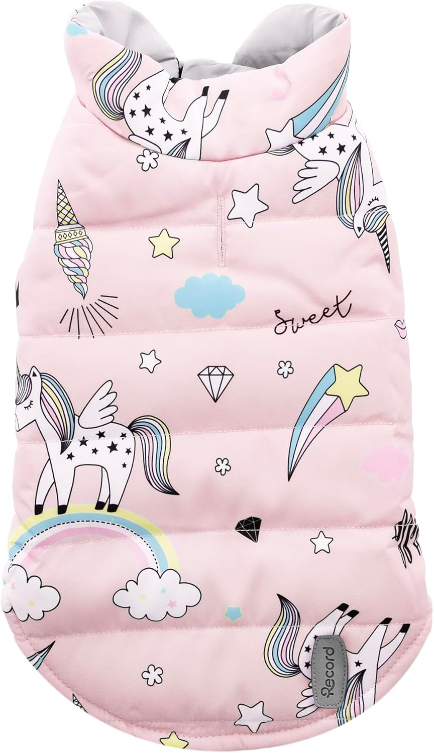 Record - Regenmantel für Hunde Unicorn mit Gummibändern für die Hinterbeine und Loch für die Leine.
