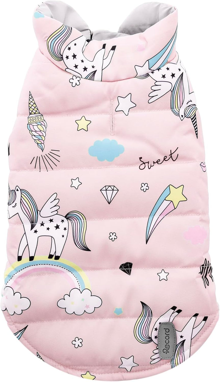 Record - Regenmantel für Hunde Unicorn mit Gummibändern für die Hinterbeine und Loch für die Leine.