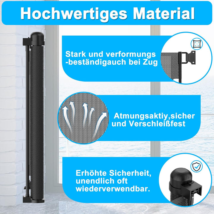 NAIZY Türschutzgitter Rollo 0-300cm Treppenschutzrollo Baby Treppenschutzgitter und Hund Türgitter E