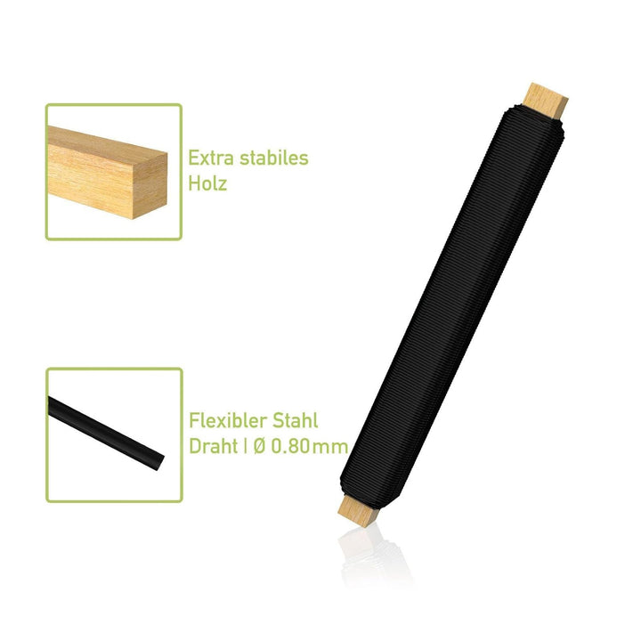 Premium Basteldraht 3X | schwarz | ø 0,80 mm, 30 m | – Flexibler Blumendraht zum Basteln – Draht, DE