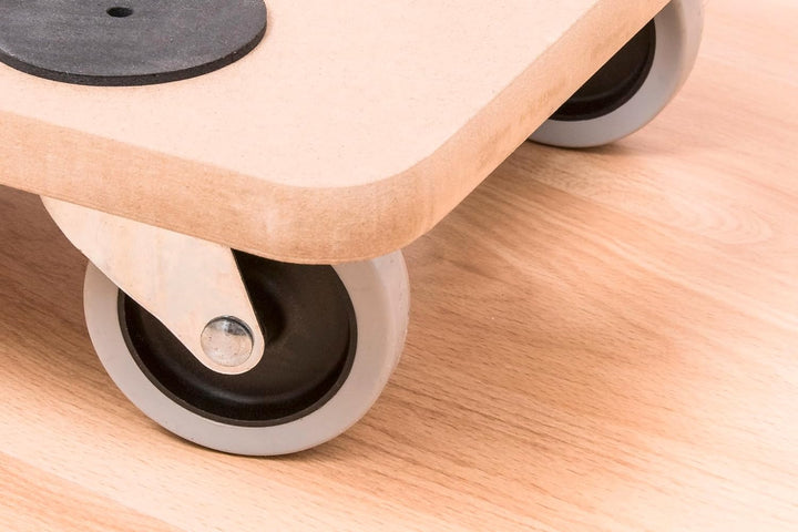 Metafranc Transportroller 590 x 290 mm – 2 Stück – 200 kg Tragkraft – MDF-Platte mit TPE-Rädern und