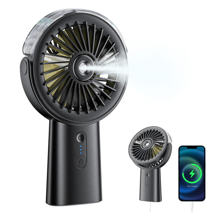 Handventilator Akku Aufladbar mit Wasserkühlung, Tragbarer Mini Ventilator | 6000mAh Ventilatoren Le