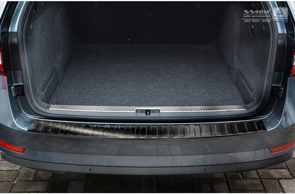 Schwarz Edelstahl Heckstossstangenschutz kompatibel mit Skoda Superb III Combi 2015-2019 & Facelift
