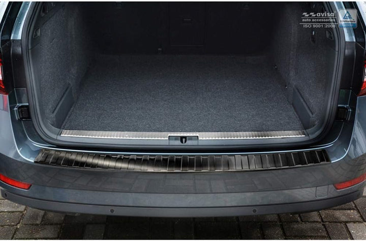 Schwarz Edelstahl Heckstossstangenschutz kompatibel mit Skoda Superb III Combi 2015-2019 & Facelift