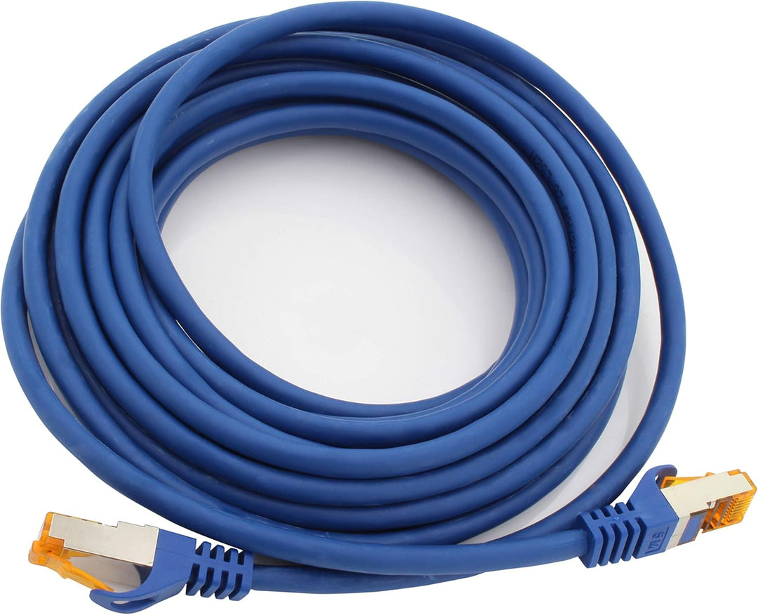 1aTTack.de 10m - Cat.7 Netzwerkkabel Blau - 1 Stück Gigabit Ethernet LAN Kabel 10000 Mbit s Patchkab