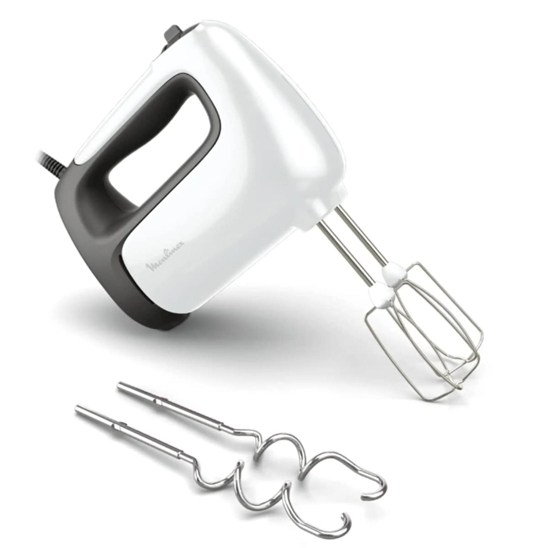 Moulinex HM462110 Prep'Mix Handmixer, Leistung 500 W, Schneebesen und Knethaken aus Edelstahl, 5 Ges