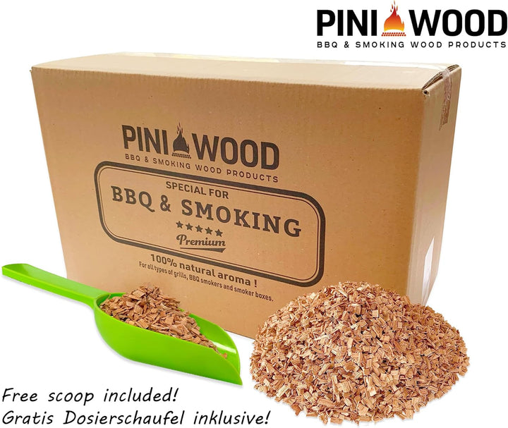 PINI 5 Kg Räucherchips Apfel 4-6 mm Smoking Chips Räucherspäne 18 Liter
