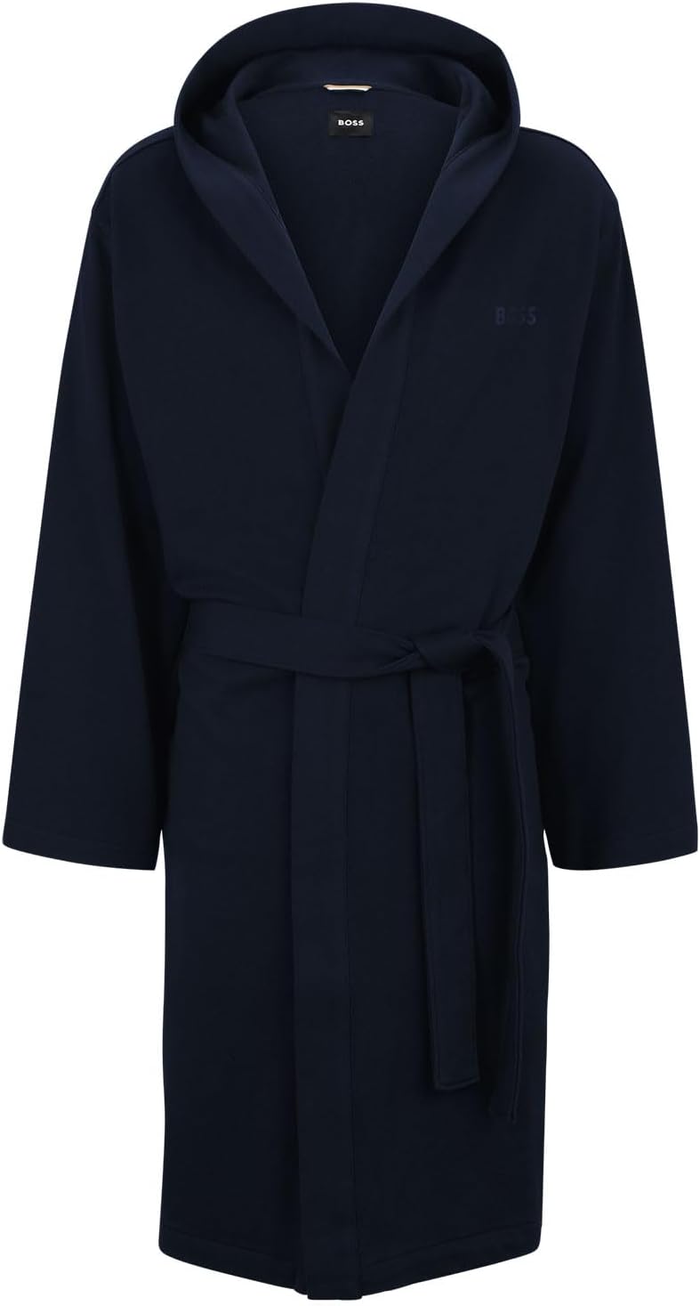 BOSS Herren Morgenmantel Loungewear Homewear French Terry Robe S -402 dark blue, S -402 dark blue