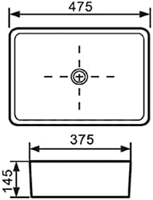 VBChome Waschbecken 47,5 x 37,5 cm Rechteck Keramik Weiss Oval Waschtisch Handwaschbecken Aufsatzwas