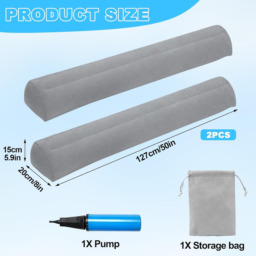 Rausfallschutz Bett 127cm, 2 Pack Aufblasbarer Rausfallschutz mit Handpumpe, Bettschutzgitter für Ba