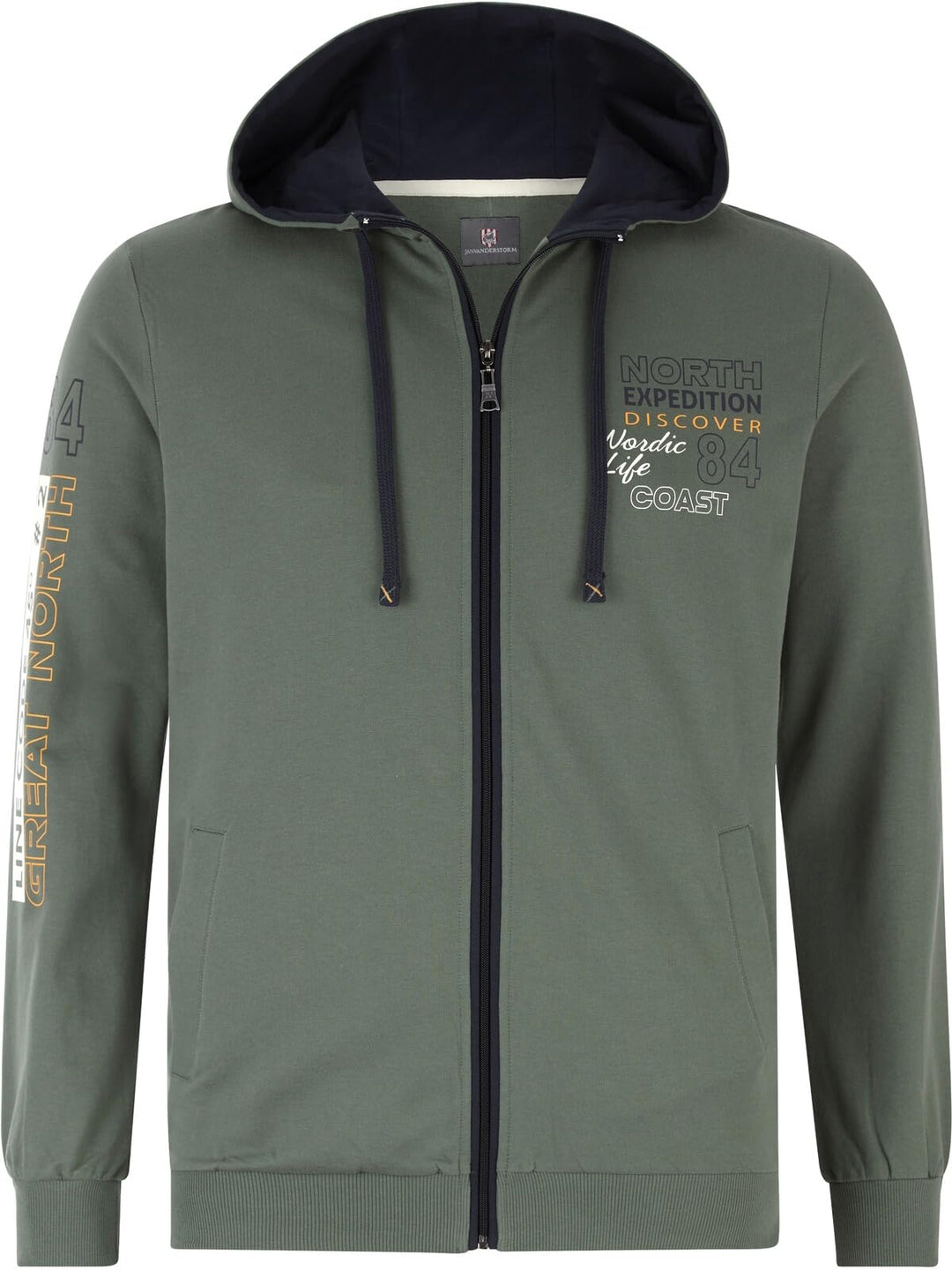 Jan Vanderstorm Herren Sweatjacke Roderich L Grosse Grössen Oliv, L Grosse Grössen Oliv