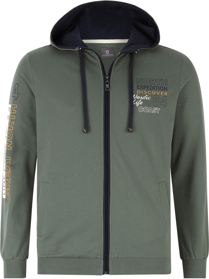 Jan Vanderstorm Herren Sweatjacke Roderich L Grosse Grössen Oliv, L Grosse Grössen Oliv