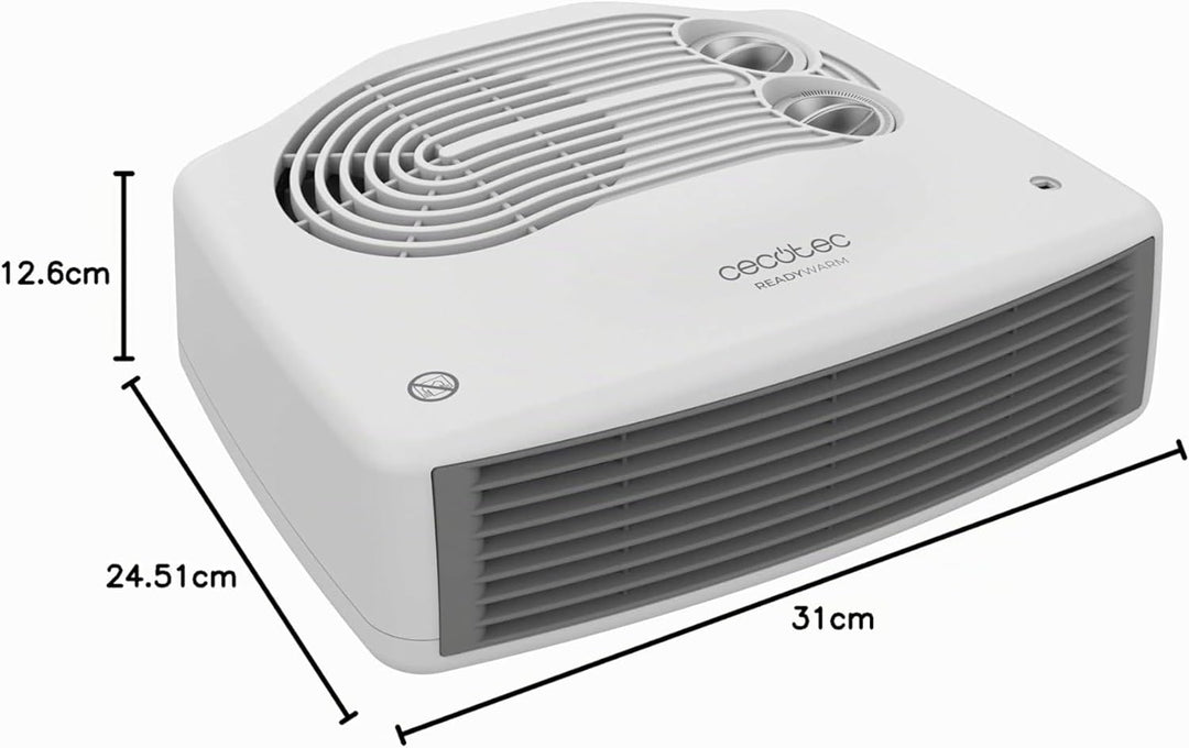 Cecotec Elektrischer Heizlüfter – Thermoventilator – ReadyWarm 3000 Horizon White. 3000 W, 2 Leistun