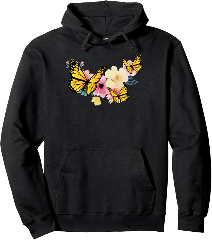 Blumen Schmetterling Lieblingtier Pullover Hoodie