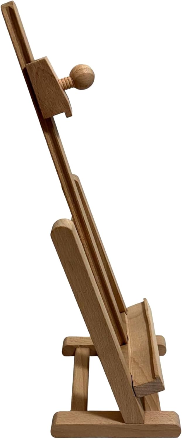 Wooden World – Holzstaffelei 40 cm – Verstellbare Tischstaffelei für Malerei und Präsentation – Stän