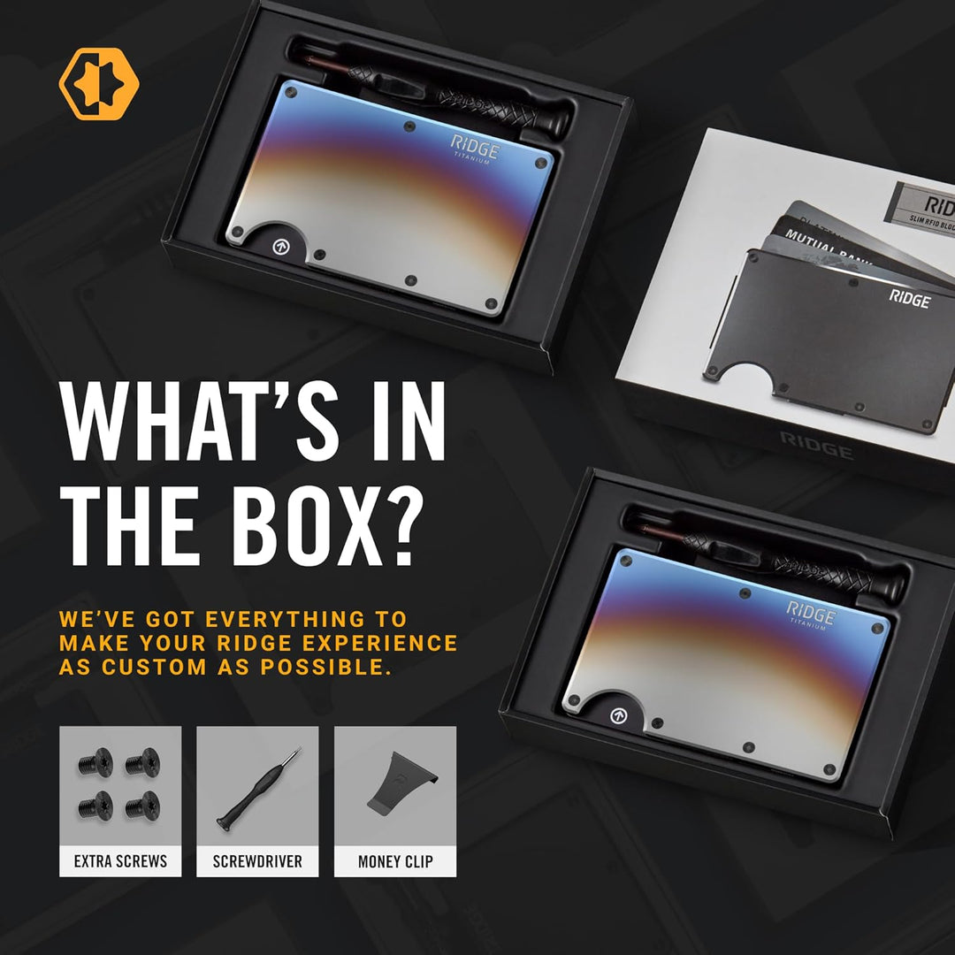 The Ridge Minimalist Slim Wallet for Men – Kreditkartenetui mit RFID-Blockierung auf der Vordertasch