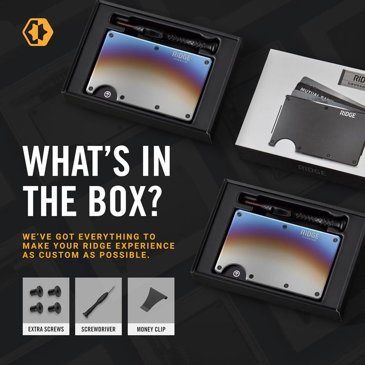 The Ridge Minimalist Slim Wallet for Men – Kreditkartenetui mit RFID-Blockierung auf der Vordertasch